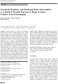 Cover page: Structural, Metabolic, and Functional Brain Abnormalities as a Result of Prenatal Exposure to Drugs of Abuse: Evidence from Neuroimaging