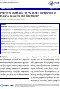 Cover page: Improved methods for magnetic purification of malaria parasites and haemozoin