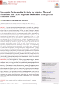 Cover page: Synergistic Antimicrobial Activity by Light or Thermal Treatment and Lauric Arginate: Membrane Damage and Oxidative Stress.