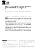 Cover page of Impact of Conversion from Local/Regional to General Anesthesia on Outcomes in Transcarotid Artery Revascularization