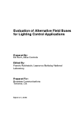 Cover page: Evaluation of Alternative Field Buses for Lighting Control Applications