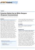 Cover page: Estuarine Habitat Use by White Sturgeon (<em>Acipenser transmontanus</em>)