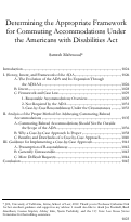 Cover page: Determining the Appropriate Framework for Commuting Accommodations Under the Americans with Disabilities Act