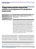 Cover page: A single diiron enzyme catalyses the oxidative rearrangement of tryptophan to indole nitrile.