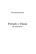 Cover page: Preludio e Danza