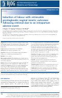 Cover page: Induction of labour with retrievable prostaglandin vaginal inserts: outcomes following retrieval due to an intrapartum adverse event