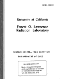 Cover page: NEUTRON SPECTRA FROM HEAVY-ION BOMBARDMENT OF GOLD