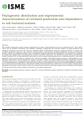 Cover page: Phylogenetic distribution and experimental characterization of corrinoid production and dependence in soil bacterial isolates.