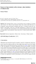 Cover page: Sources of uncertainty in the extreme value statistics of climate data