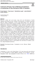 Cover page of Continuum of Trauma: Fear and Mistrust of Institutions in Communities of Color During the COVID-19 Pandemic