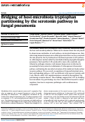 Cover page: Bridging of host-microbiota tryptophan partitioning by the serotonin pathway in fungal pneumonia.