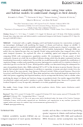 Cover page: Habitat suitability through time: using time series and habitat models to understand changes in bird density