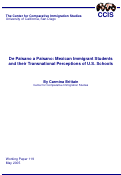 Cover page: De Paisano a Paisano: Mexican Immigrant Students and their Transnational Perceptions of U.S. Schools