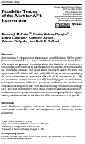 Cover page: Feasibility Testing of the Alert for AFib Intervention