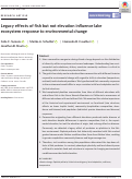 Cover page: Legacy effects of fish but not elevation influence lake ecosystem response to environmental change