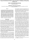 Cover page: Using the Distributional Statistics of Speech Sounds for Weighting and Integrating Acoustic Cues