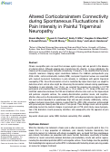 Cover page: Altered Corticobrainstem Connectivity during Spontaneous Fluctuations in Pain Intensity in Painful Trigeminal Neuropathy.