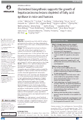 Cover page: Cholesterol biosynthesis supports the growth of hepatocarcinoma lesions depleted of fatty acid synthase in mice and humans