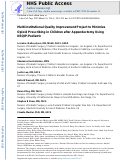 Cover page: Multi-Institutional Quality Improvement Project to Minimize Opioid Prescribing in Children after Appendectomy Using NSQIP-Pediatric.