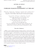 Cover page: Letter of Intent for FASER: ForwArd Search ExpeRiment at the LHC