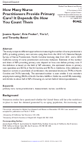 Cover page: How Many Nurse Practitioners Provide Primary Care? It Depends On How You Count Them