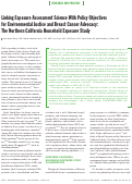 Cover page: Linking exposure assessment science with policy objectives for environmental justice and breast cancer advocacy: the Northern California Household Exposure study