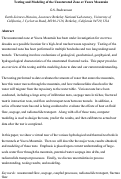 Cover page: Testing and modeling of the unsaturated zone at Yucca Mountain