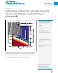 Cover page: Addressing solar photochemistry durability with an amorphous nickel antimonate photoanode