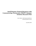 Cover page: Small Business Demand Response with Communicating Thermostats: SMUD's Summer Solutions Research Pilot