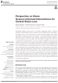 Cover page: Perspective on Vision Science-Informed Interventions for Central Vision Loss.