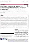Cover page: Methylation differences in Alzheimer's disease neuropathologic change in the aged human brain.