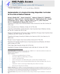 Cover page: Implementation of a Surgical Oncology Disparities Curriculum for Preclinical Medical Students