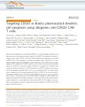 Cover page: Targeting CD123 in blastic plasmacytoid dendritic cell neoplasm using allogeneic anti-CD123 CAR T cells.