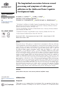 Cover page: The longitudinal association between reward processing and symptoms of video game addiction in the Adolescent Brain Cognitive Development Study