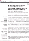 Cover page: DYT1 Dystonia Patient-Derived Fibroblasts Have Increased Deformability and Susceptibility to Damage by Mechanical Forces