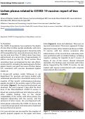 Cover page: Lichen planus related to COVID-19 vaccine: report of two cases.