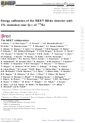 Cover page: Energy calibration of the NEXT-White detector with 1% resolution near Q ββ of <sup>136</sup>Xe