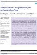 Cover page: Lipidomic changes in a novel sepsis outcome-based analysis reveals potent pro-inflammatory and pro-resolving signaling lipids.