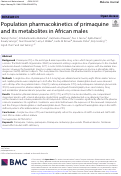 Cover page: Population pharmacokinetics of primaquine and its metabolites in African males.