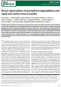 Cover page: Direct observation of permafrost degradation and rapid soil carbon loss in tundra