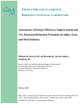 Cover page: Assessment of Energy Efficiency Improvement and CO2 Emission Reduction Potentials in India's Iron and Steel Industry