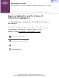 Cover page: Cognitive Malleability and the Wisdom of Independent Aggregation