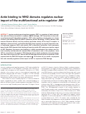 Cover page: Actin binding to WH2 domains regulates nuclear import of the multifunctional actin regulator JMY