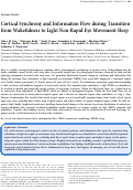 Cover page: Cortical Synchrony and Information Flow during Transition from Wakefulness to Light Non-Rapid Eye Movement Sleep