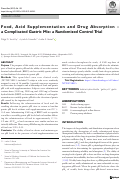Cover page: Food, Acid Supplementation and Drug Absorption – a Complicated Gastric Mix: a Randomized Control Trial