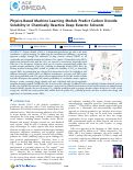 Cover page: Physics-Based Machine Learning Models Predict Carbon Dioxide Solubility in Chemically Reactive Deep Eutectic Solvents.