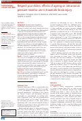 Cover page: Respect your elders: effects of ageing on intracranial pressure monitor use in traumatic brain injury.