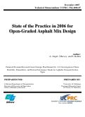 Cover page: State of the Practice in 2006 for Open-Graded Asphalt Mix Design