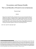 Cover page: Ecosystems and human health: The local benefits of forest cover in Indonesia
