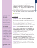 Cover page of Trends in Substance Use Disorder-Related Emergency Department Visits in California: An Analysis of 46 Million Visits From 2006 to 2011.